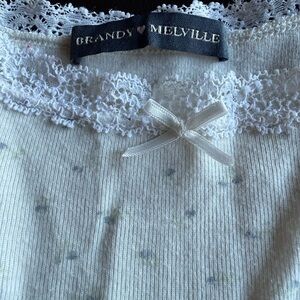 Brandy Melville Cream Tank with White Lace